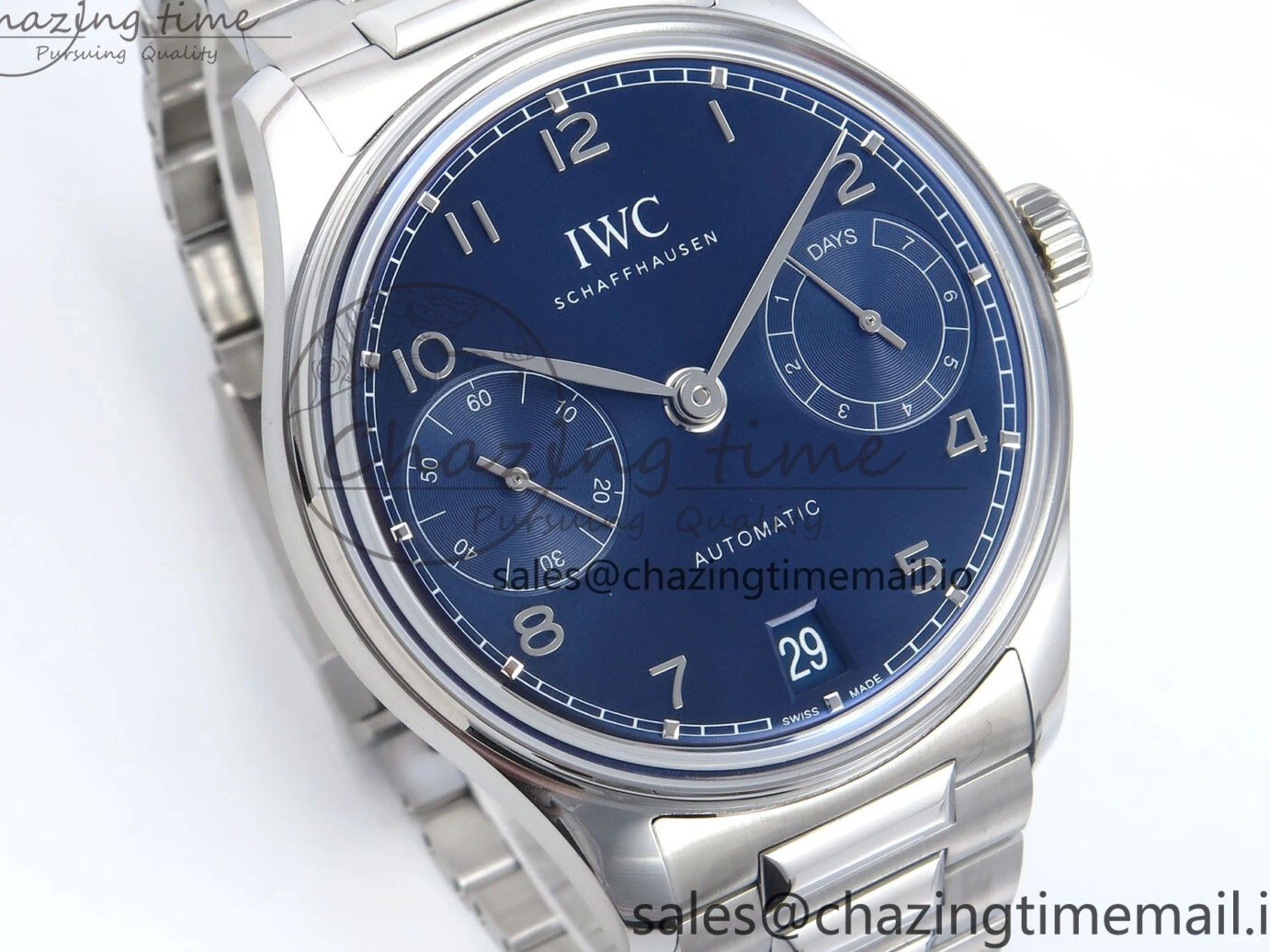 MIROTIME 0111 Portugieser Auto IWC0562E APSF 1:1 Best Edition Blue Dial on SS Bracelet A Timeless 6997